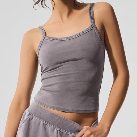 ALO Yoga Gray Tank Top Minimalist Design - Picture 1 of 5